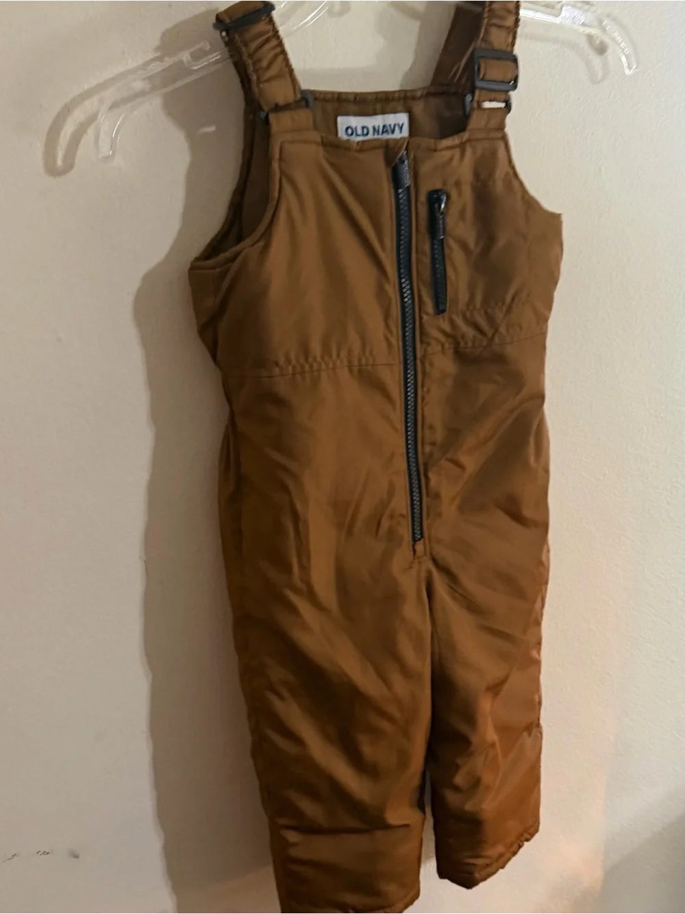Old Navy Size 2T Brown Kids Snow Overalls with Front Zipper